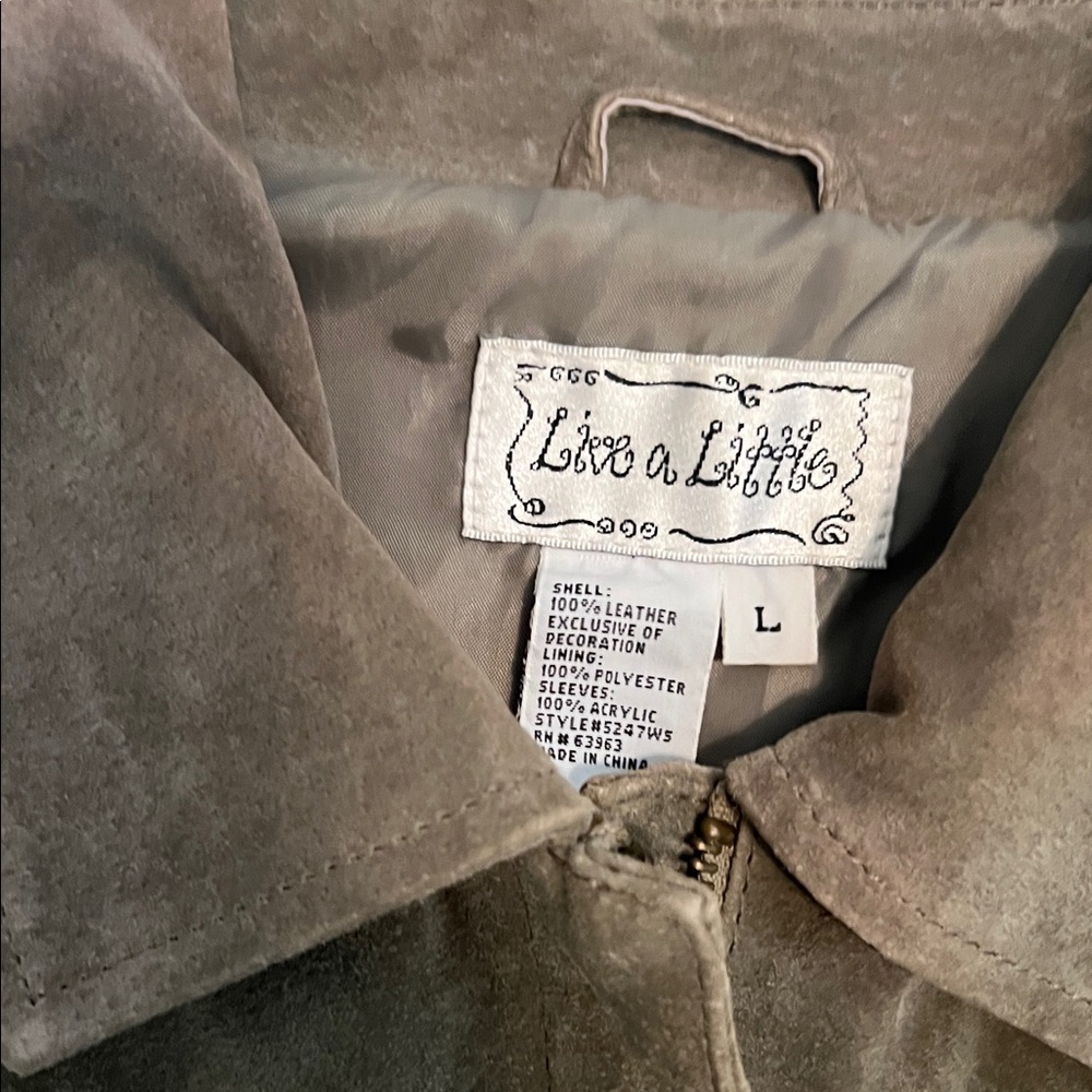 Live a Little Olive Suede Sweater Sleeve Whipstitch Jacket Blazer - Picture 2 of 8